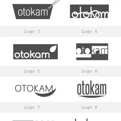 Full set of logo options proposed for the restaurant.